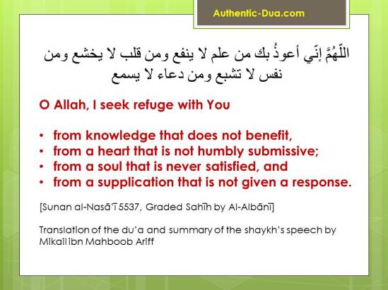 Seeking refuge from four things – Shaykh Al-Albaani